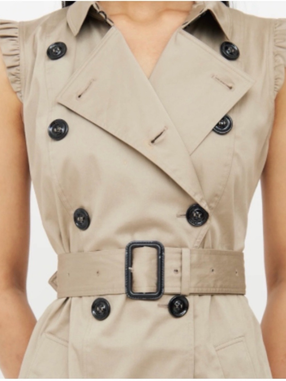 Burberry London Beige Trench-Style Dress with Black Detailing